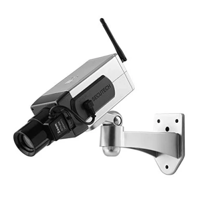 Abbildung von ASHATA Dummy Kamera Fake Überwachung Kamera,Simulierte Surveillance Sicherheit CCTV mit Blinkendem LED Licht für Innen Außen Haus Security
