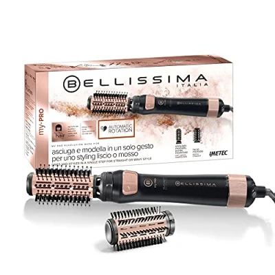 Abbildung von Bellissima My Pro Revolution BHS4 1100, Warmluftbürste, trocknet und modelliert, automatische Drehung in zwei Richtungen, 2 Bürsten mit 40 50 mm, Ionisator, 1000 W, Keramikbeschichtung