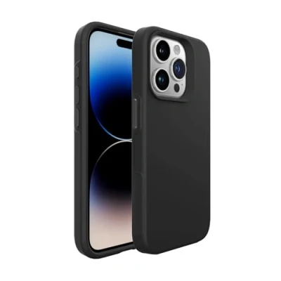 Abbildung von JT Berlin BackCase Pankow Safe Silikon Hülle kompatibel mit Apple iPhone 15 Pro [Fallschutz nach US Militärstandard, Wireless Charging (Qi), Kamera und Displayschutz] schwarz