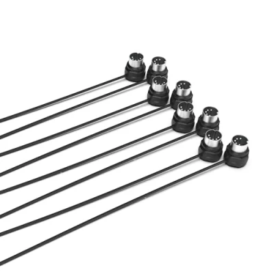Abbildung von CME MIDI Kabel 4er Pack 2FT / 60cm, 5 pin DIN, Low Profile Gespiegelte 45 Grad abgewinkelte Ultra Thin Stecker für kompakte Räume Ideal Interface, Pedalboard, Keyboard