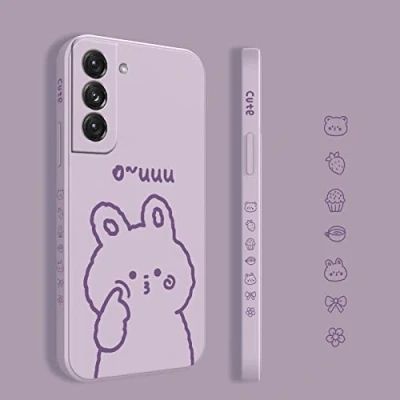 Abbildung von Bunny Phone Case für Samsung Galaxy S22 S21 S20 FE S10 Note 20 10 Ultra Plus A72 A52 A32 A71 A51 A31 A21S 4G 5G Cover,Graslila1,Für Note10Plus