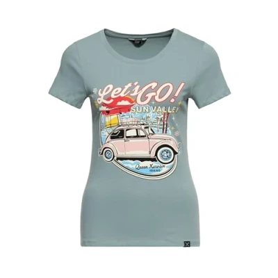 Abbildung von QueenKerosin T Shirt Sun Valley (1 tlg) mit Vintage Car Print