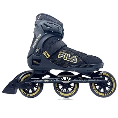 Abbildung von Fila Crossfit 100 Tri Skates schwarz mit weichen Stiefeln und mm Rädern