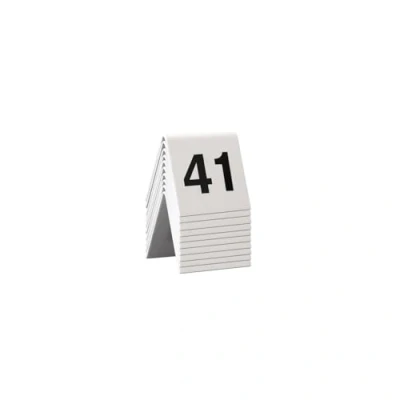 Abbildung von Securit Tischnummernset 41 50. Weißes Acryl mit schwarzer Schrift (10er Set),4 x 4 5cm