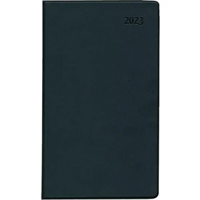 Abbildung von Taschenplaner schwarz 2023 Bürokalender 9,5x16 cm 32 Seiten 1 Monat auf 2 separates Adressheft faltbar Notizheft 520 1020