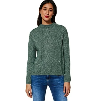 Abbildung von Street One ZOPF Strickpullover, Damen, Größe: 42, Dark clary mint melange