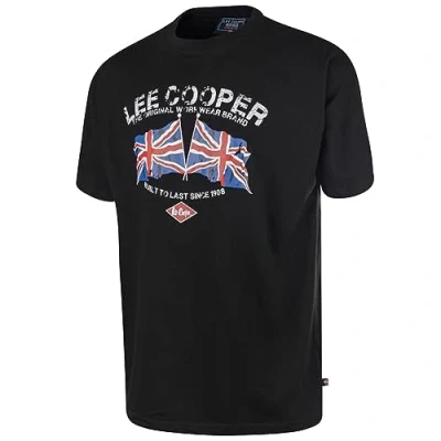 Abbildung von Lee Cooper Workwear Herren Bedrucktes T Shirt mit Rundhalsausschnitt und kurzen Ärmeln, Schwarz, M