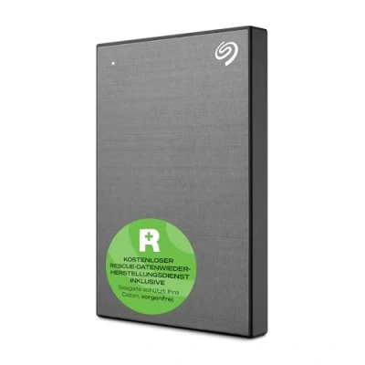 Abbildung von Seagate One Touch 1TB tragbare externe Festplatte, Hardwareverschlüsselung mit Kennwortzugriff, PC, Notebook &amp; Mac, USB 3.0, Space Gray, inkl. 2 Jahre Rescue Service, Modellnr.: STKY1000404