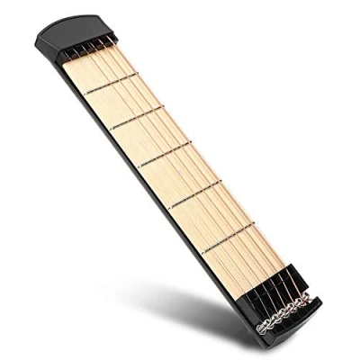 Abbildung von Pocket Gitarre, 6 Fret Saiten Taschen Gitarre Praxis Tool Gadget Guitar Trainer für Anfänger