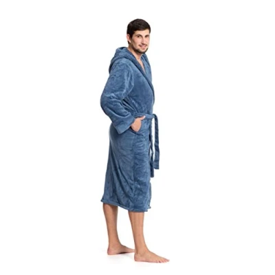 Abbildung von ZOLLNER Unisex Bademantel, 100% Polyester, Kapuze, Gürtel, vom Hotelwäschespezalisten, S XXL