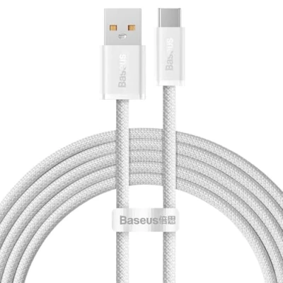 Abbildung von USB A to C Cable Baseus Dynamic Series, 100W, 5A, 2m, White CALD000702