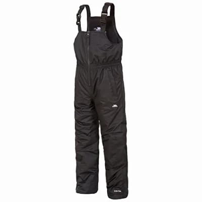 Abbildung von Trespass Kalmar, Black, 2/3, Warme Gepolsterte Wasserdichte Skihose mit Knöchelgamaschen &amp; Knöchelreißverschlüssen für Kinder / Unisex Mädchen und Jungen, 2 3 Jahre, Schwarz