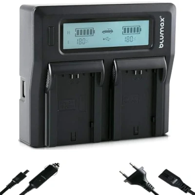 Abbildung von Blumax Schnelladegerät für Sony NP FZ100 Dual Charger Doppel Ladegerät mit LCD Anzeige