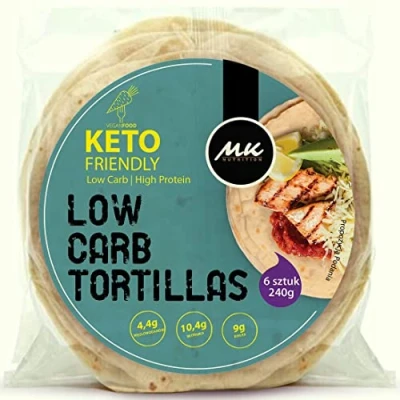 Abbildung von Keto Wrap Low CARB Tortilla 4,4g carbs &amp; 9g protein 6 Stück (240g) für Carb, Diabetiker kebab, quesadilla, pizza
