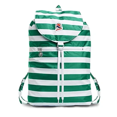 Abbildung von Invicta Tagesrucksack, Backpack für Reise Ausflüge &amp; Freizeit; Damen Herren, mit Hüftgurt faltbar weiß/grün, zweifarbiges Muster, 8 LT, Extra leicht, MINISAC NEXT