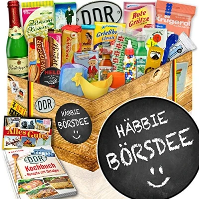 Abbildung von Häbbie Börsdee ++ Geschenkidee mit Spruch Geschenkbox Ossi 24x Allerlei DDR