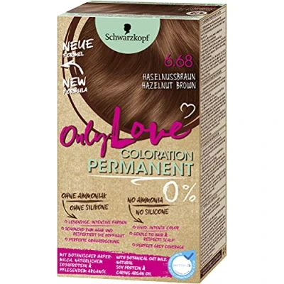 Abbildung von Only Love Coloration 668 Haselnussbraun Stufe 3 (143 ml), schonende, permanente Haarfarbe, lebendige &amp; intensive Farben mit einer perfekten Grauabdeckung