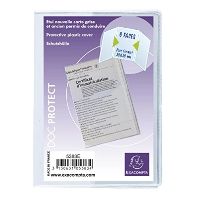 Abbildung von Exacompta 5383E Packung, Dokumente 8,5 x 12,5 cm, 10er Pack, transparent