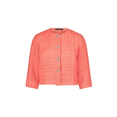 Abbildung von Betty Barclay Damen Blazer Jacke mit Fransen 44, Hot Coral