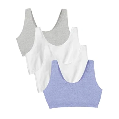 Abbildung von Fruit of the Loom Women&#039;s Built Up Tank Style Sports Bra, Heather Grey/White/White/Blue 4 Pack, 42