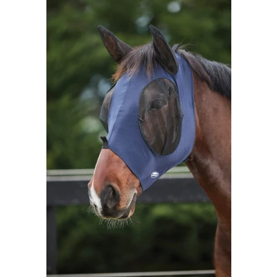Abbildung von Weatherbeeta Fliegenmaske Deluxe Stretch Bug mit Ohren Navy/Schwarz Mini