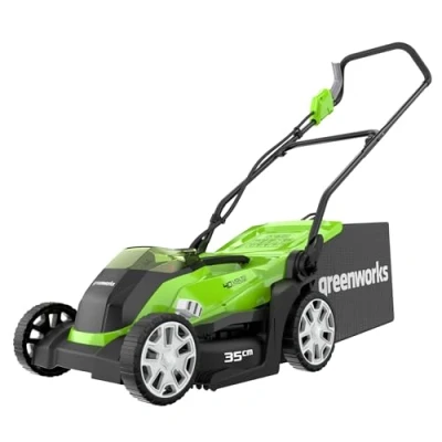 Abbildung von Greenworks G40LM35 Kabelloser Akku Rasenmäher Für Flächen bis zu 400 m², 35 cm Schnittbreite, 40 Liter Sack OHNE V und Ladegerät, 3 Jahre Garantie