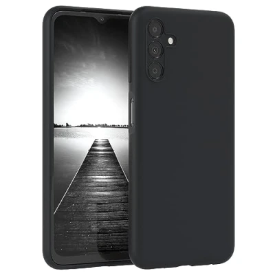 Abbildung von EAZY CASE Silikonhülle kompatibel mit Samsung Galaxy A13 (5G) Handyhülle Slim 3 Layer Struktur Weichem Microfiber Innenfutter hochwertiges Silikon voller Schutz in der Farbe Schwarz
