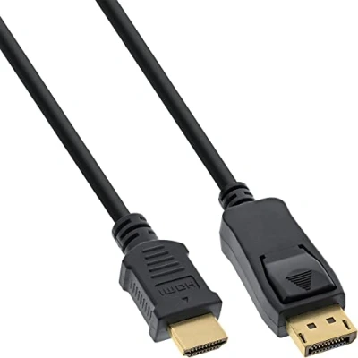 Abbildung von InLine 17184 DisplayPort zu HDMI Konverter Kabel, schwarz, 1,5m