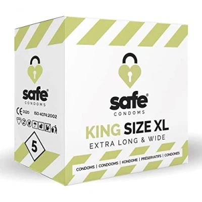 Abbildung von Safe XXL Kondome KING Size XL (Extra Long &amp; Wide) Packung mit, 5 St., für den großen Penis, große ein sicheres Gefühl