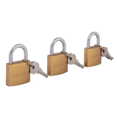 Abbildung von 3 Stück Vorhängeschloss mit gleichem Schlüssel 40 mm gleiches Schloss Work it Anhängershop