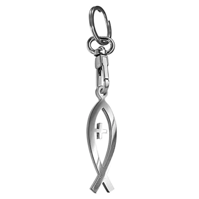 Abbildung von Avisa Schlüsselanhänger aus Edelstahl &#039;Ichthys Symbol&#039; (Silber)