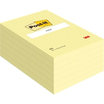 Abbildung von Post it 662 Haftnotizen 6 Blöcke a 100 Blatt, gelb, kariert (102 x 152 mm)