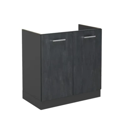 Abbildung von Vicco Spülenunterschrank R Line, Schwarz Beton/Anthrazit, 80 cm ohne Arbeitsplatte