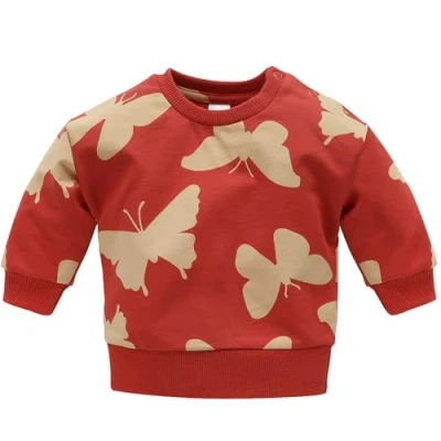 Abbildung von Pinokio Sweatshirt Imagine, rot Schmetterlingsmuster, Mädchen 62 122 (74)
