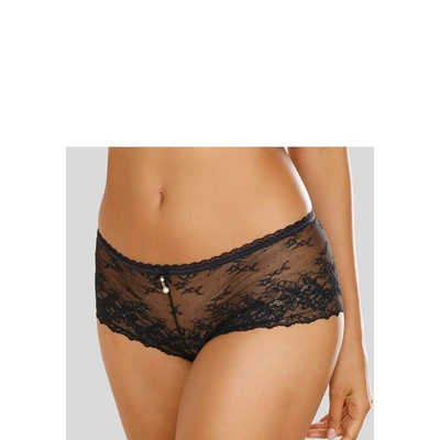 Abbildung von LASCANA Panty aus dezent transparenter Jacquardspitze mit edlem Perlenaccessoire