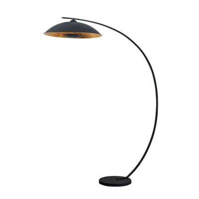 Abbildung von Lindby Bogenstehlampe Emilienne, schwarz, goldfarben, 180 cm