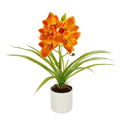 Abbildung von Kunstorchidee Orchidee Phalaenopsis im Topf, I.GE.A., Höhe 40 cm, Blume Kunstblume Seidenblumen Hochzeit Deko Blüte