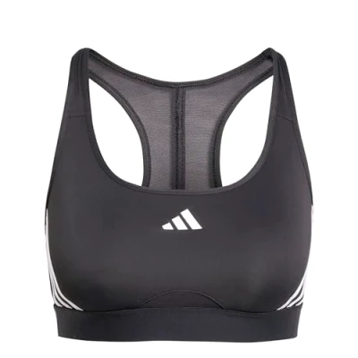 Abbildung von adidas Damen PowerReact Train 3Stipes Bra, L Black