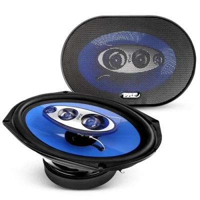 Abbildung von Pyle Auto Lautsprecher 15 x 23 cm, 4 Wege Autolautsprecher Set, 400W, Einbaulautsprecher Boxen mit 1,25&quot; ASV Spule, 1,5&quot; Film Dome Mitteltöner, 1&quot; Tweeter und ¾&quot; Piezo Hochtöner, Installationszubehör
