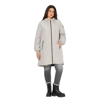 Abbildung von Ulla Popken Damen große Größen Übergrößen Plus Size Leichtstepp Mantel, wasserabweisend, 2 Wege Zipper