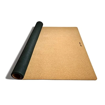 Abbildung von Spielmatte für Kinder aus Kork &amp; Kautschuk rutschfest, schadstofffrei und antiallergen Krabbelmatte Kleinkind Baby natürlichen Materialien inklusive Tragetasche Natur (140 x 110 cm)