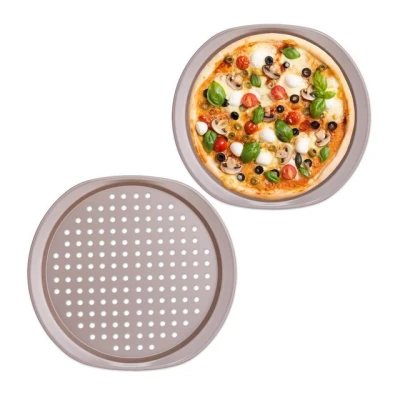 Abbildung von relaxdays Pizzablech Knusper im 2er Set, Stahl