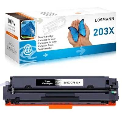 Abbildung von LOSMANN 203X Toner Kompatible für HP CF540X 203A CF540A Color Laserjet Pro MFP M281fdw M280nw M281cdw M281fdn , M254dw M254dn M254nw (Schwarz)