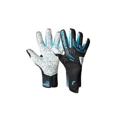 Abbildung von Reusch Attrakt Freegel Fusion Strapless griffige Torwarthandschuhe Herren und Frauen Fußballhandschuhe für Erwachsene geeignet alle Wetterbedingungen Spielfeldoberflächen, schwarz blau, 11