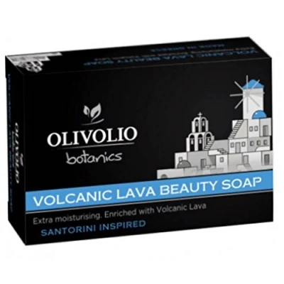 Abbildung von Olivolio botanics 100% Bio Vulkanasche/Lava Handseife ohne Mineralöl und Parabene 100 g
