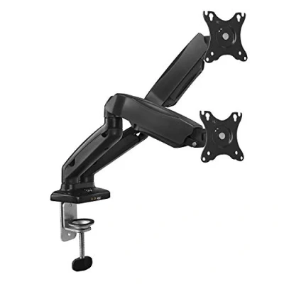 Abbildung von Ewent Monitor Halterung 2 Monitore für 13 bis 27&quot; LED LCD Bildschirme, Einstellbarer Gasfeder Monitorarm,Voll beweglich,Schwenkbare, VESA 75X100 mm,Mit Klemme,Jeder Arm hält 6.5kg, 2xAudio und USB 3.0
