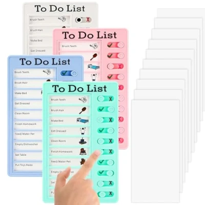 Abbildung von Litimkat 4 Stück Memo Checklist Boards, To Do List Board, Tafel Chore Chart mit 10 Trocken Löschen Papier, für Kinder Erwachsene Zeitplan Lernplanung Erinnerung