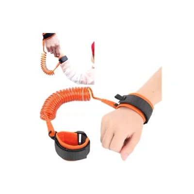 Abbildung von KAV Baby Anti Verlust Gürtel, Sicherheitsgurt für Kinder, 360 Grad drehbare Stahlmanschette, Handgelenksverbindung, Bungee Leash, Sicherheitsgeschirr Kleinkinder, Reisehelfer, 2 Stück (Orange)