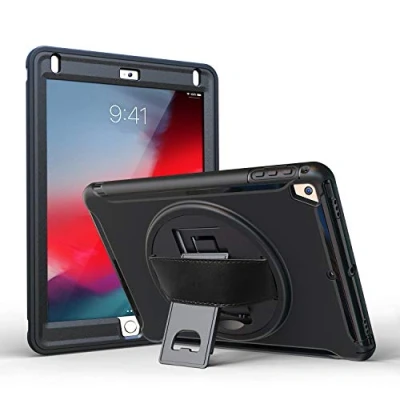 Abbildung von ProCase iPad 9.7 Hülle 2018 6th Gen / 2017 5th Cover, Pro Hülle, Air 1/2 Robust Schwerlast Sroßfest Schutzhülle mit Griff und Drehbarem Ständer für Schwarz