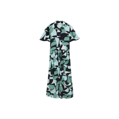 Abbildung von TOM Tailor Blusenkleid, Damen, Größe: 36, Green dots and shapes design